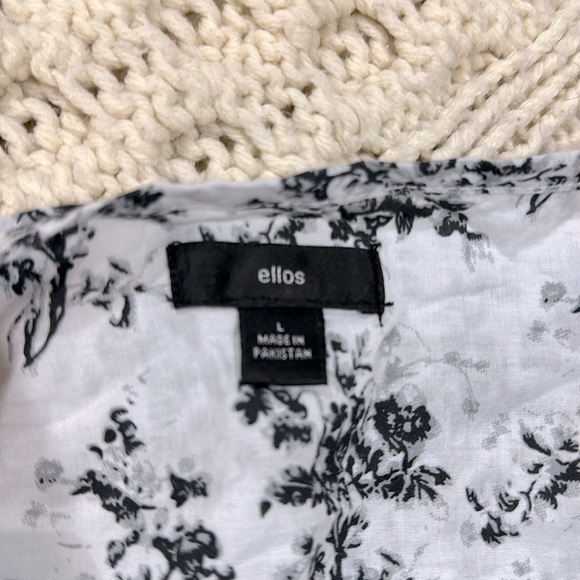 Ellos Black and White Floral Tunic size large - Picture 5 of 8